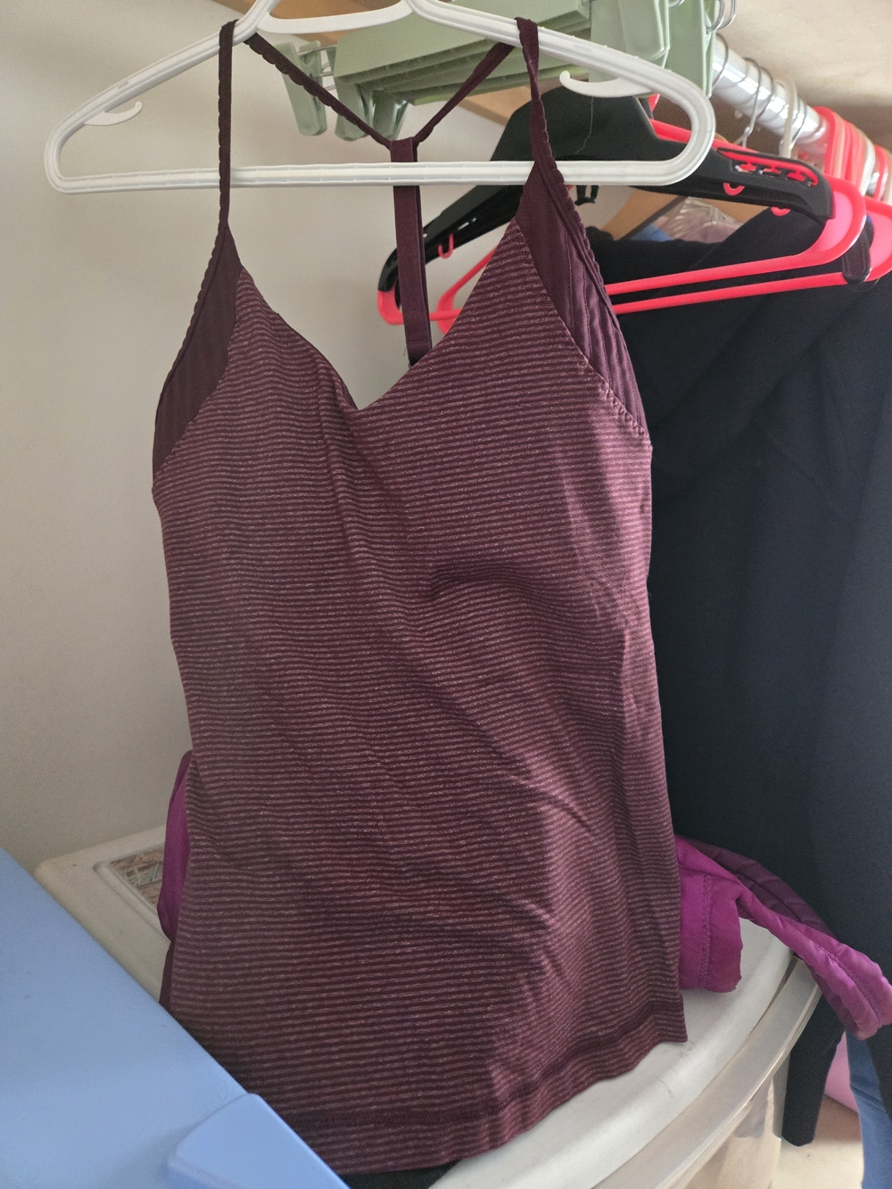 lululemon athletica Maroon Striped Tank Top